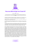 Recurrent Miscarriage and Failed IVF