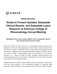 Kineta to Present Updated Dalazatide Clinical Results, and