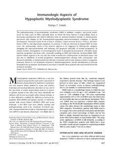 Immunologic Aspects of Hypoplastic Myelodysplastic Syndrome