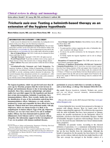 Trichuris suis ova: Testing a helminth