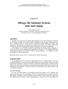 Allergy, the Immune System, and Anti-Aging