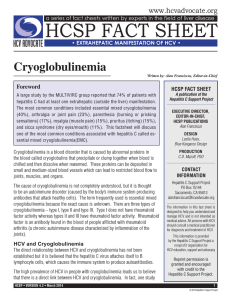 HCSP FACT SHEET Cryoglobulinemia www.hcvadvocate.org