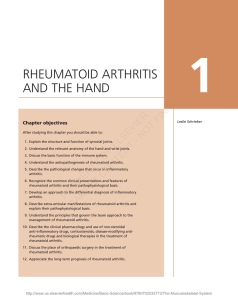 1 RHEUMATOID ARTHRITIS AND THE HAND FINAL