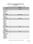 RESPIRATORY SYSTEM TERMINOLOGY Worksheet