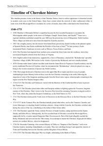 Timeline of Cherokee history