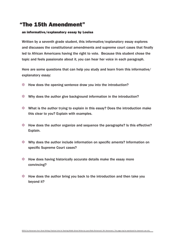 The Th Amendment Process Paper Essay also Essays Written By High School Students The Yellow Wallpaper Essay