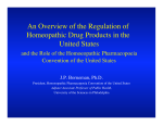 An Overview of the Regulation of Homeopathic Drug Products