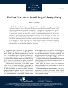 The First Principles of Ronald Reagan`s Foreign Policy