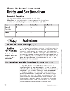 Unity and Sectionalism