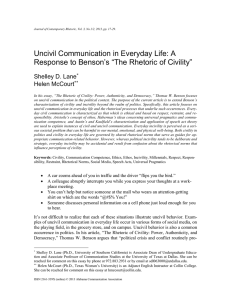 Uncivil Communication in Everyday Life