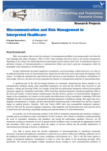 Research Projects Miscommunication and Risk Management in