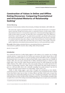 Construction of Values in Online and Offline Dating Discourses
