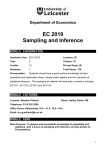 Department of Economics EC 2019 Sampling and Inference