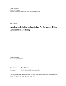 Analyses of Online Advertising Performance Using