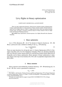 Lévy flights in binary optimization
