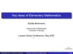 Key Ideas of Elementary Mathematics