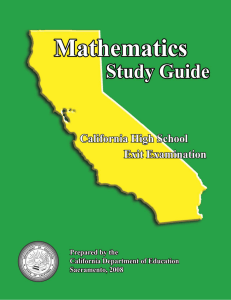 CAHSEE Math Study Guide - Nevada Joint Union High School District