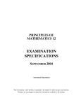 principles of mathematics 12 examination specifications september