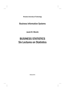 BUSINESS STATISTICS Six Lectures on Statistics