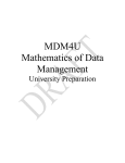 MDM4U Mathematics of Data Management