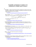 Probability and Statistics Vocabulary List (Definitions for Middle