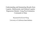 Understanding and Interpreting Results from Logistic, Multinomial