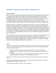 Mathematics SL - The Codrington School