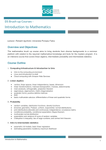 DS Brushup Introduction to Mathematics