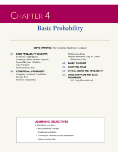 C 4 HAPTER Basic Probability