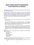 HOW TO RUN LOGISTIC REGRESSION WITH IBM SPSS-20 VERSION