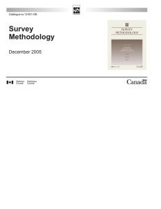 Survey Methodology December 2005 Catalogue no.