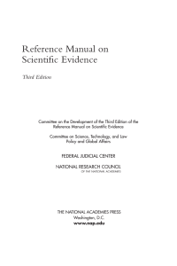 Reference Manual on Scientific Evidence Third Edition