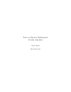 Notes on Discrete Mathematics CS 202: Fall 2013 James Aspnes 2014-10-24 21:23