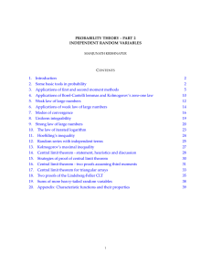 PROBABILITY THEORY - PART 2 INDEPENDENT RANDOM