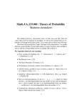 Math-UA.233.001: Theory of Probability Midterm cheatsheet