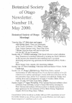 Botanical Society of Otago Newsletter. Number 18, May 2000.