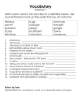 Vocabulary Worksheet - Linwood Avenue School