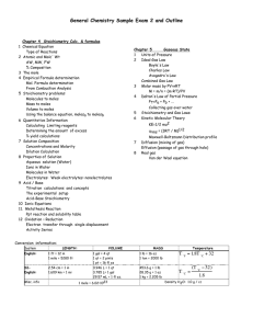 General Chemistry Sample Exam 2 and Outline
