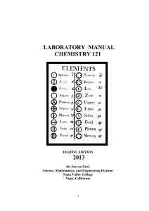 LABORATORY MANUAL CHEMISTRY 121 2013