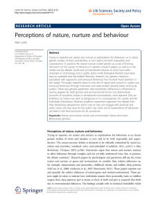 Perceptions of nature, nurture and behaviour | SpringerLink