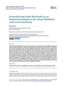 Remembering Guido Martinotti as an Applied Sociologist to the