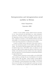 Intergeneration and intrageneration social mobility in Britain