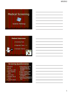 Medical Screening - Virginia Physical Therapy Association