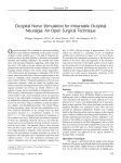 Occipital Nerve Stimulation for Intractable Occipital Neuralgia: An