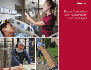 Baxter Corporation 2011 Sustainability Priorities Digest