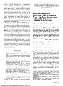Movement Disorders Associated With Withdrawal From High