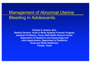 Management of Abnormal Uterine Bleeding in Adolescents
