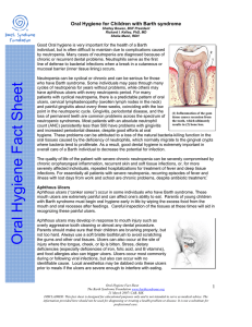 Oral Hygiene Fact Sheet - Barth Syndrome Foundation