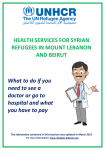 HEALTH SERVICES FOR SYRIAN REFUGEES IN