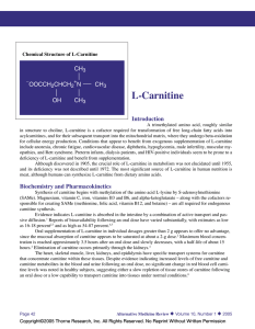 L-Carnitine Monograph - Alternative Medicine Review